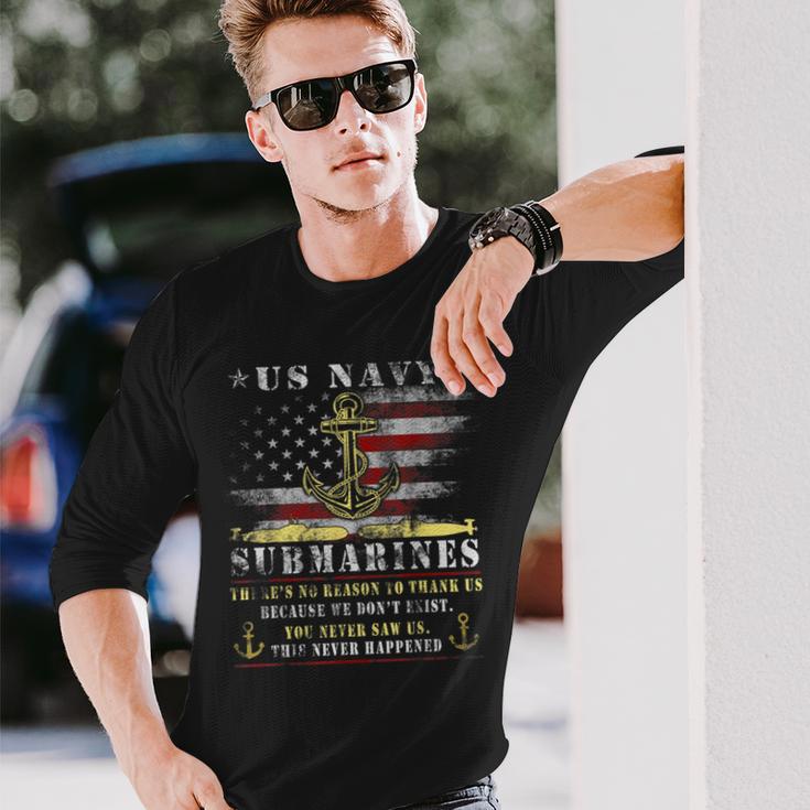 Us Navy Submarines Veteran Vintage Mens Long Sleeve T-Shirt Gifts for Him