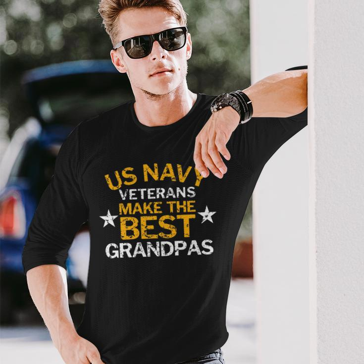 Us Navy Veterans Make The Best Grandpas Faded Grunge Long Sleeve T-Shirt Gifts for Him