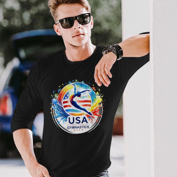 Usa 2024 Games United States Gymnastics America 2024 Usa Long Sleeve T-Shirt Gifts for Him