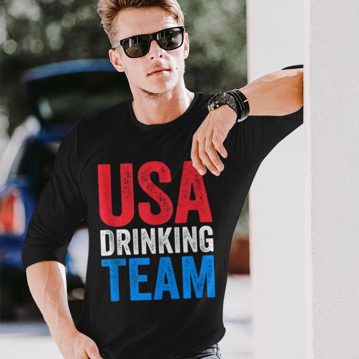 Usa Drinking Team Fourth Of July Long Sleeve T-Shirt Gifts for Him