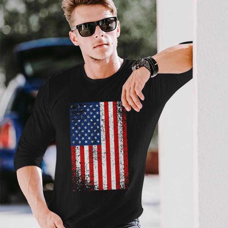 Usa Flag 4Th July Red White Blue Stars & Stripes Long Sleeve T-Shirt Gifts for Him