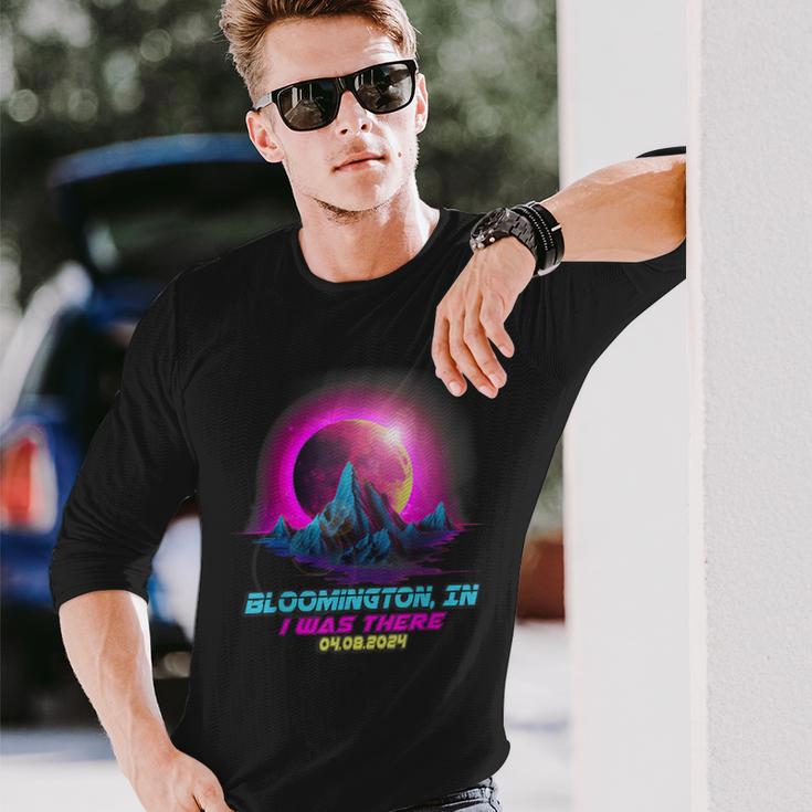 Vaporwave Total Solar Eclipse Bloomington Indiana In Long Sleeve T-Shirt Gifts for Him