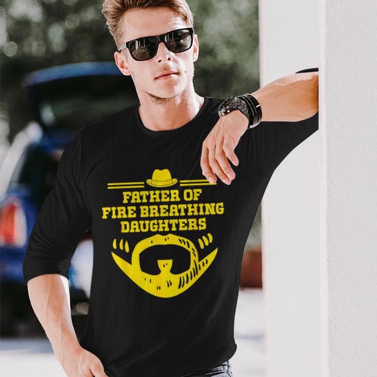 Vater Des Feuers Atmende Töchter Lustiger Papa Humor Papa Langarmshirts Geschenke für Ihn