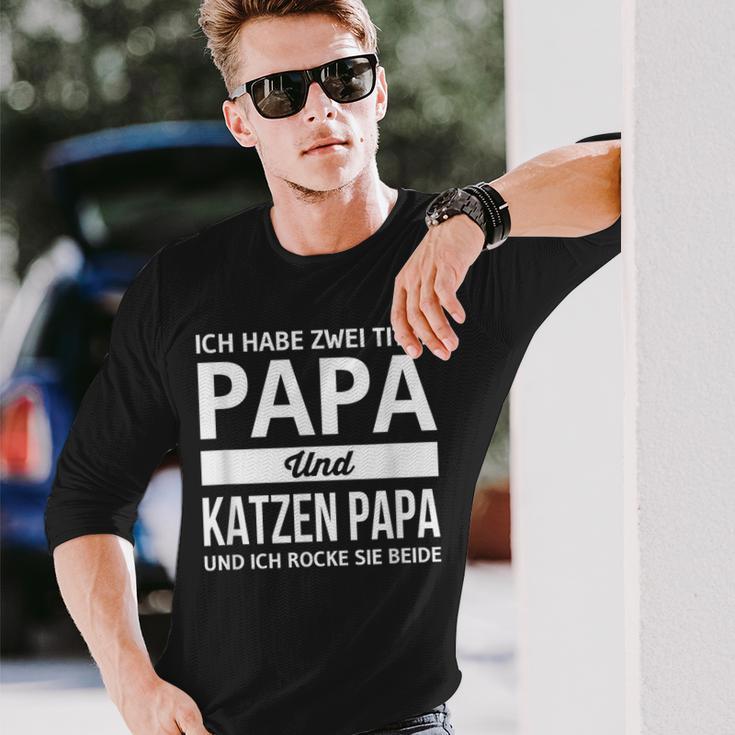 Vatertag Geschenk Dad Ich Habe Zwei Titel Papa & Katzen Papa Langarmshirts Geschenke für Ihn