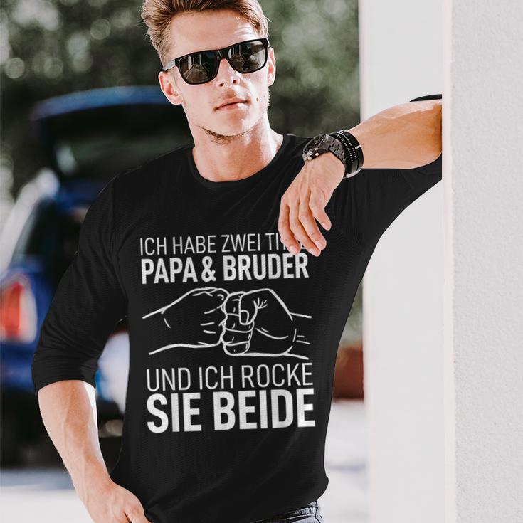 Vatertag Geschenk Dad Ich Habe Zwei Titel Papa Und Bruder Langarmshirts Geschenke für Ihn