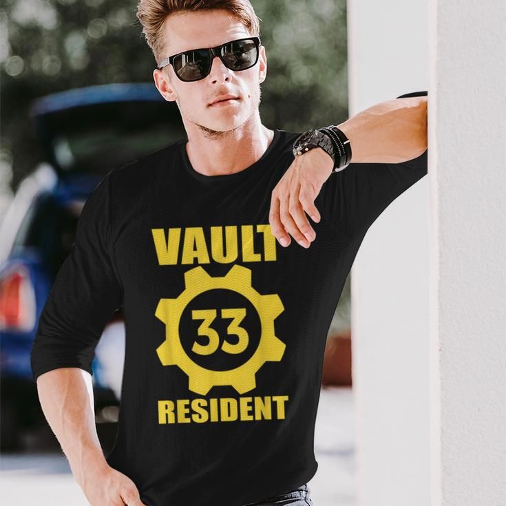 Vault 33 Resident Yellow Blue Long Sleeve T-Shirt Gifts for Him