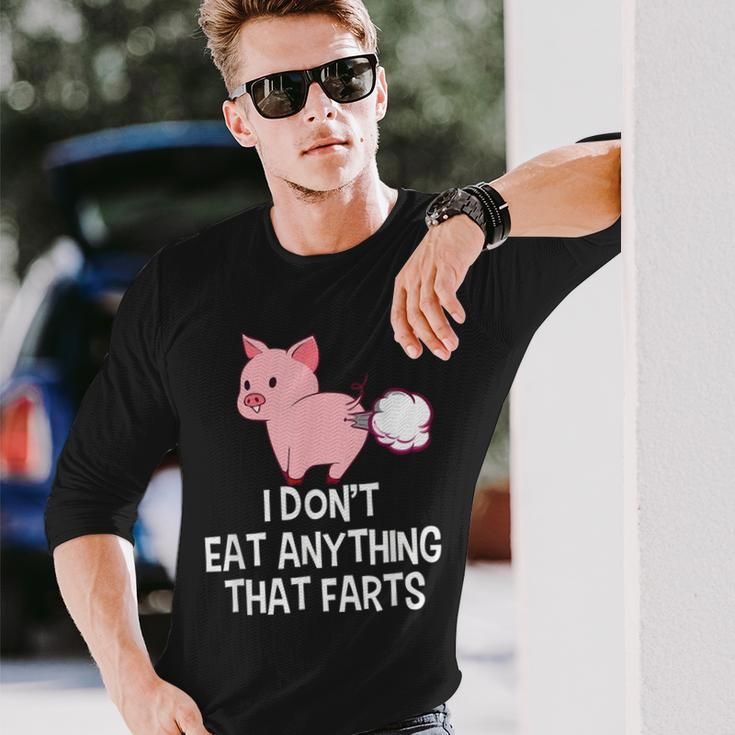 Vegan I Don't Eat Anything That Farts Pro Vegan Long Sleeve T-Shirt Gifts for Him