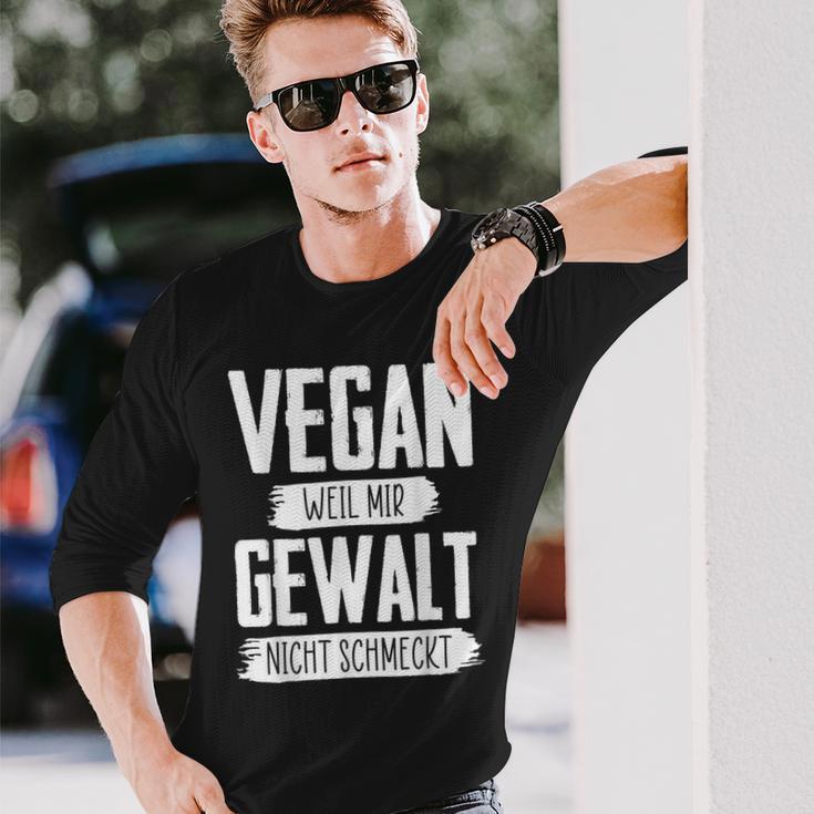 Vegan Weil Mir Gewalt Nicht Schmeckt Langarmshirts Geschenke für Ihn