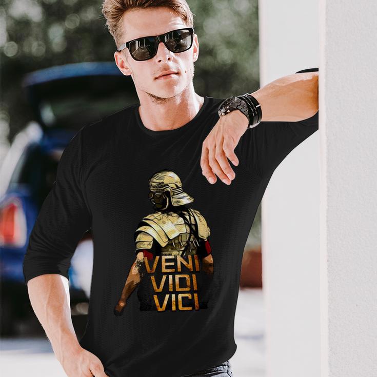 Veni Vidi Vici Spqr Roman Empire Quote Langarmshirts Geschenke für Ihn