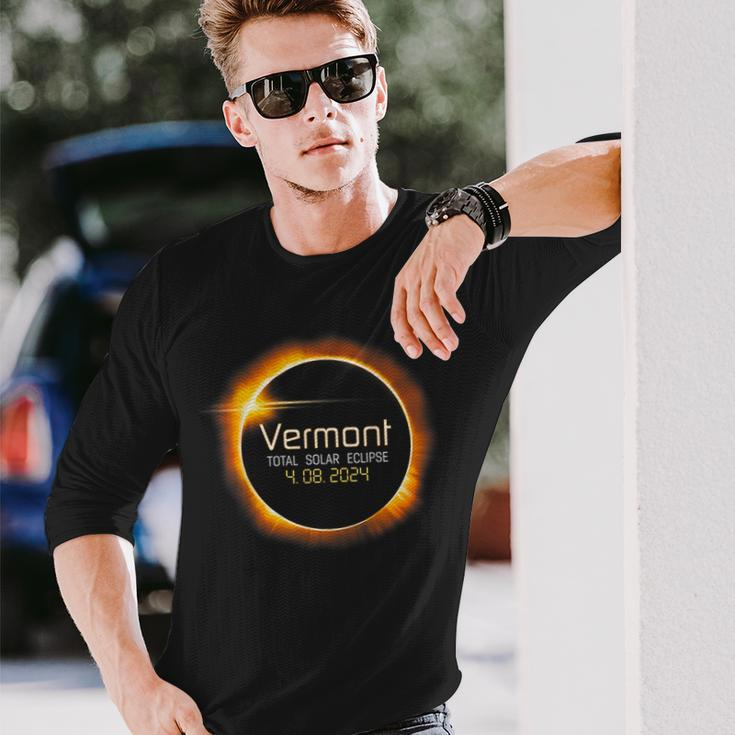 Vermont Totality Total Solar Eclipse April 8 2024 Long Sleeve T-Shirt Gifts for Him