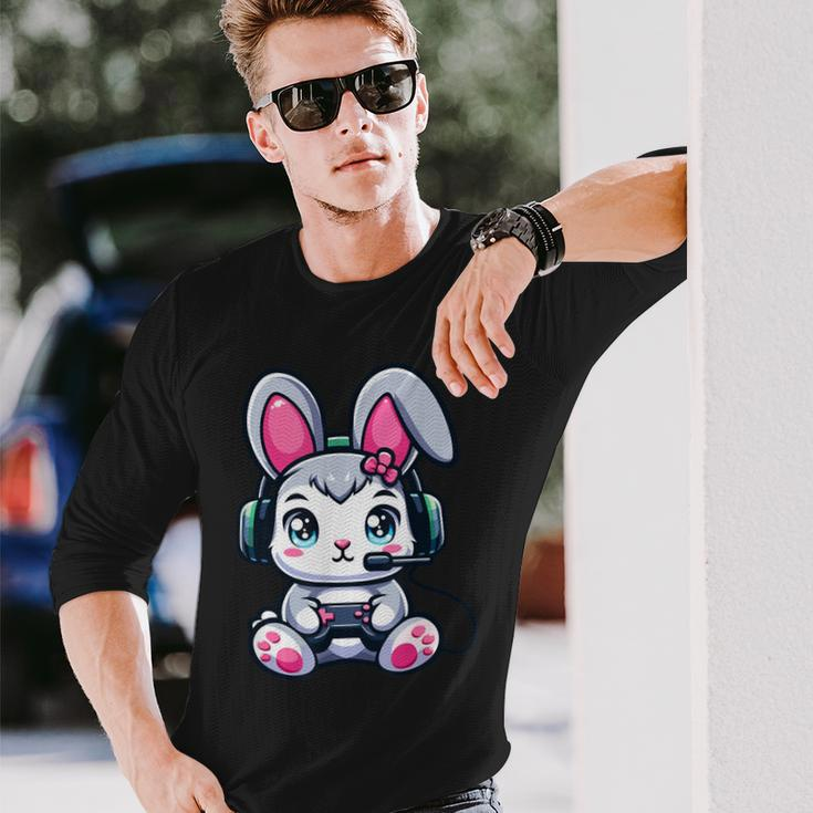 Video Game Easter Bunny Cute Gamer Girl Long Sleeve T-Shirt Gifts for Him