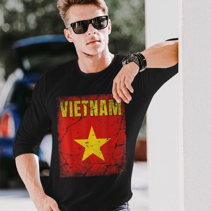 Vietnamietnamesischietnamietnam-Flagge Langarmshirts Geschenke für Ihn