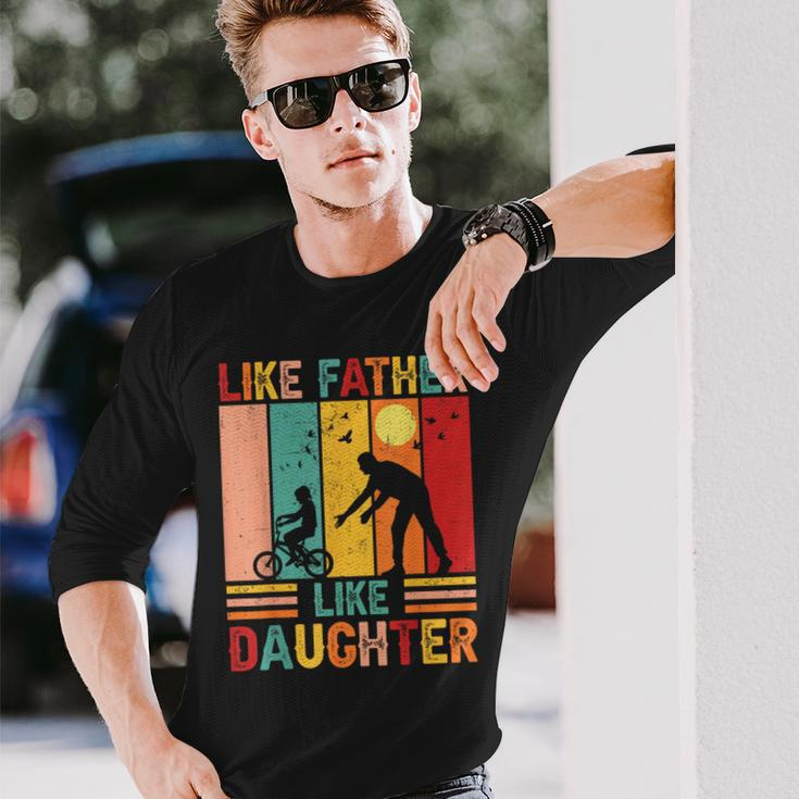 Vingate Retro Like Father Like Daughter Dad Fathers Day Long Sleeve T-Shirt Gifts for Him
