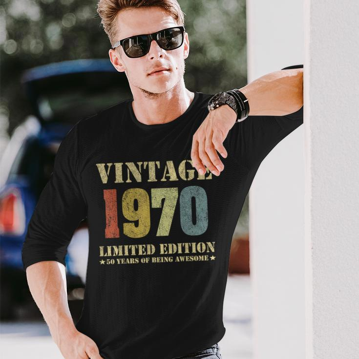Vintage 1970 Clothes 50 Years Old Retro 50Th Birthday Long Sleeve T-Shirt Gifts for Him