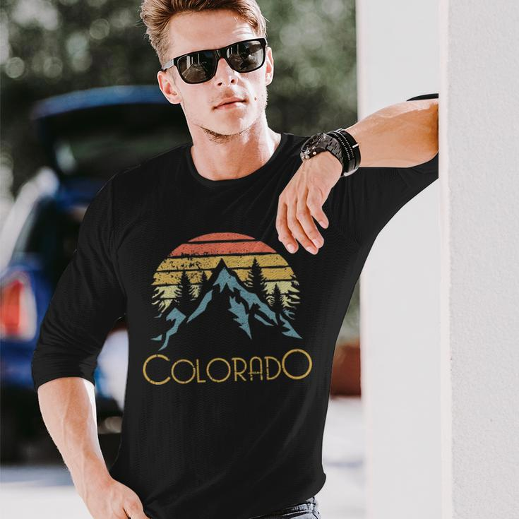 Vintage Co Colorado Mountains Outdoor Adventure Long Sleeve T-Shirt Gifts for Him