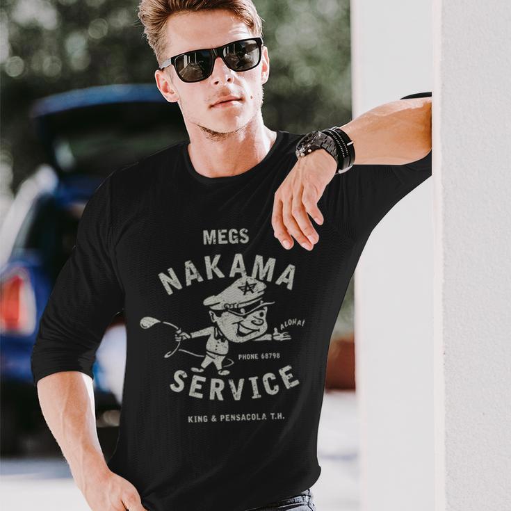 Vintage Megs Nakama Gas Station Reversed Clay Attendant Long Sleeve T-Shirt Gifts for Him