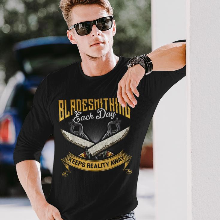 Vintage Graphic Novelty Bladesmithing Long Sleeve T-Shirt Gifts for Him