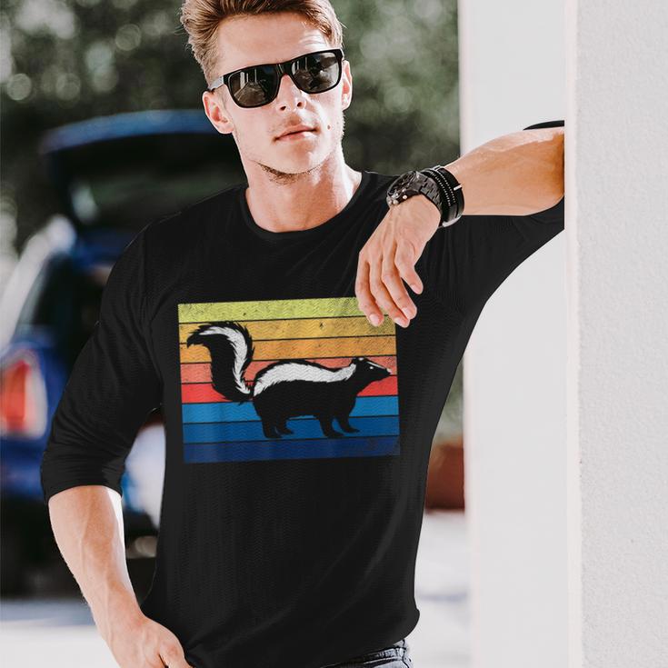 Vintage Skunks Wildlife Animals Lovers Cute Long Sleeve T-Shirt Gifts for Him