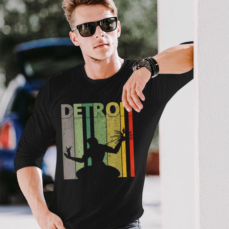 Vintage Spirit Of Detroit Retro Detroit Long Sleeve T-Shirt Gifts for Him