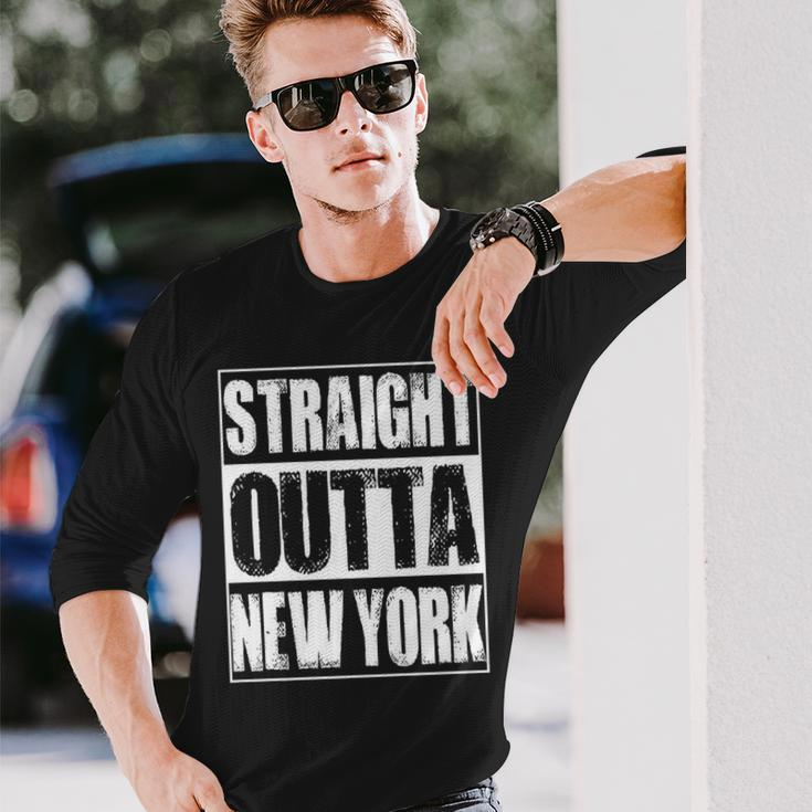 Vintage Straight Outta New York City Long Sleeve T-Shirt Gifts for Him
