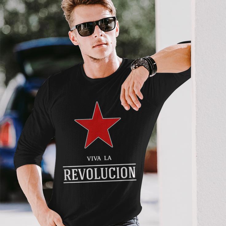 Viva La Revolucion Red Star Es Lebe Die Revolution Langarmshirts Geschenke für Ihn