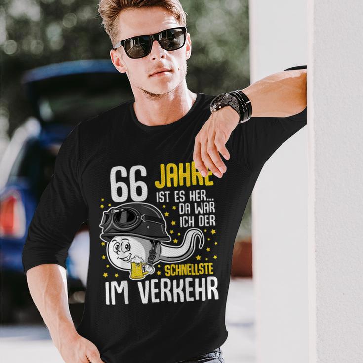 Vor 66 Jahren Der Fastest In Traffic 66Th Birthday Man Langarmshirts Geschenke für Ihn