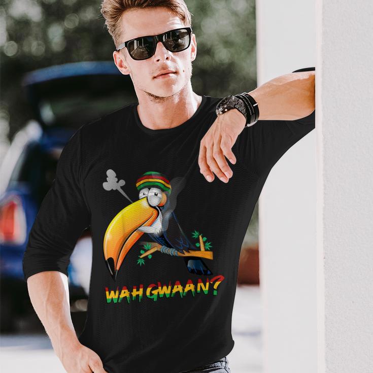 Wah Gwaan Patois Jamaica Toucan Jamaican Slang Long Sleeve T-Shirt Gifts for Him