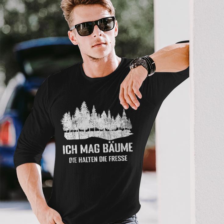 Waldliebhaber Lustiges Langarmshirts Ich Mag Bäume - Spruch, Schwarz Geschenke für Ihn