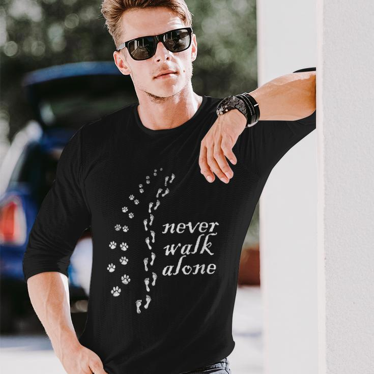 Never Walk Alone Dog Lovers Long Sleeve T-Shirt Gifts for Him