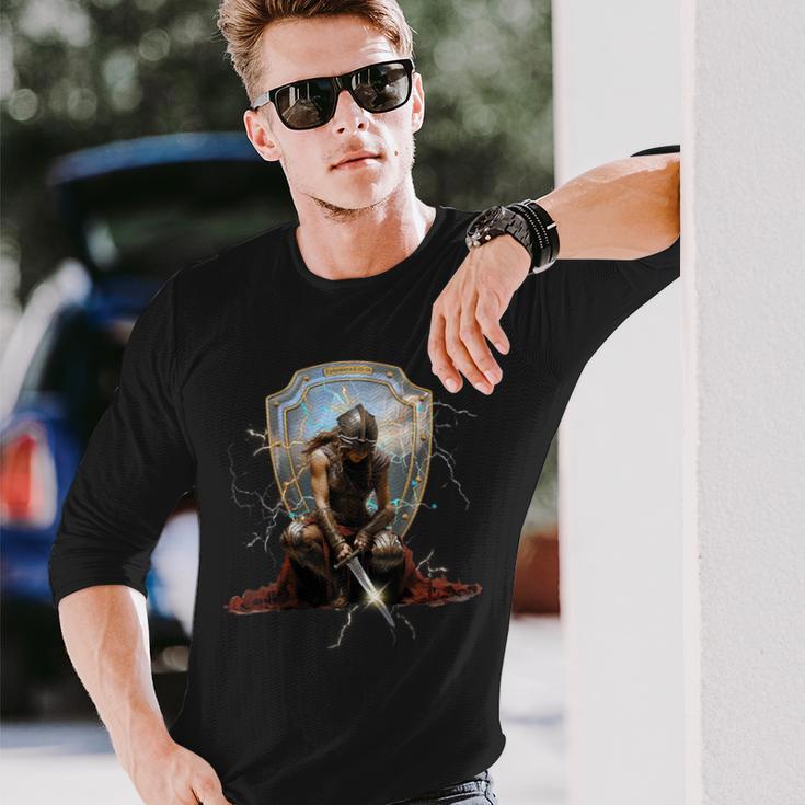 Warrior With Armor Of God Christian Long Sleeve T-Shirt Gifts for Him