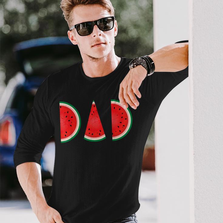 Watermelon Dad Father's Day Graphic Dad Long Sleeve T-Shirt Gifts for Him