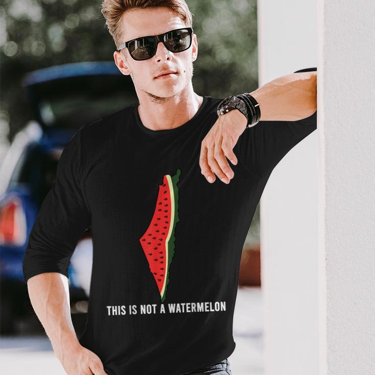 Watermelon 'This Is Not A Watermelon' Palestine Collection Long Sleeve T-Shirt Gifts for Him
