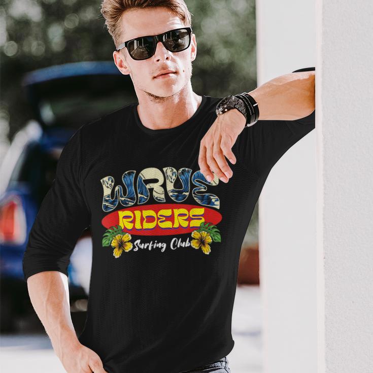 Wave Riders Surfing Club Surfboard Ocean Surfer Long Sleeve T-Shirt Gifts for Him