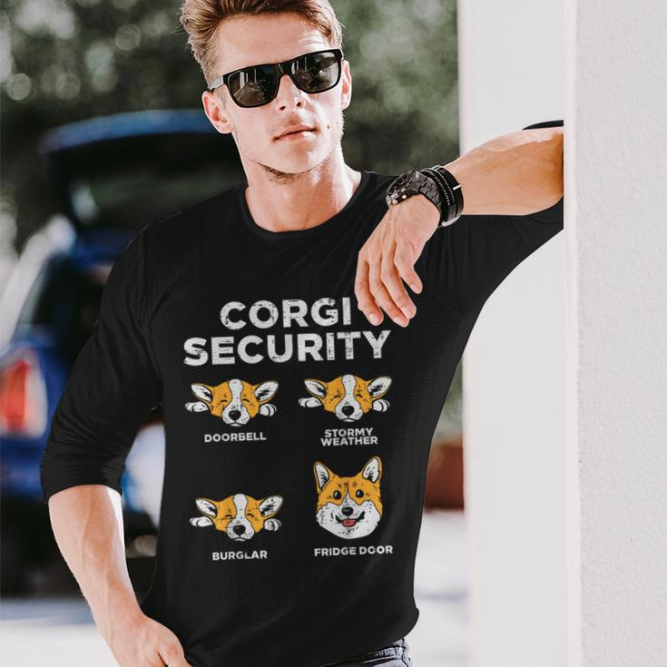 Welsh Corgi Security Animal Pet Dog Lover Owner Long Sleeve T-Shirt Gifts for Him
