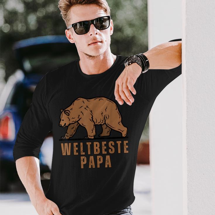 Weltbeste Papa 2024Atertag Bear Geschenkideen Langarmshirts Geschenke für Ihn