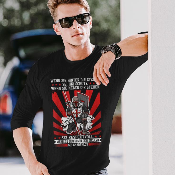 Wenn Sie Hinter Dir Stehen Crusader Knight Templar Costume Langarmshirts Geschenke für Ihn