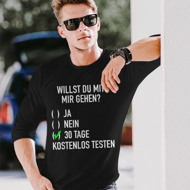 Willst Du Mit Mir Gehig Ironic Slogan Flirting Langarmshirts Geschenke für Ihn