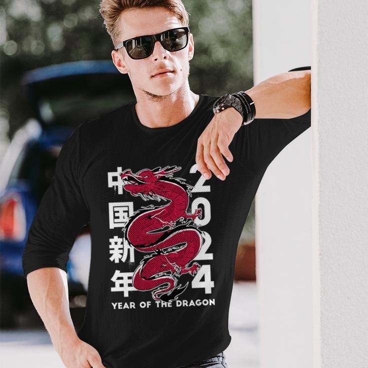 Year Of The Dragon 2024 Zodiac Chinese New Year 2024 Long Sleeve T-Shirt Gifts for Him