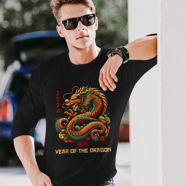 Year Of The Dragon 2024 Zodiac Chinese New Year 2024 Long Sleeve T-Shirt Gifts for Him