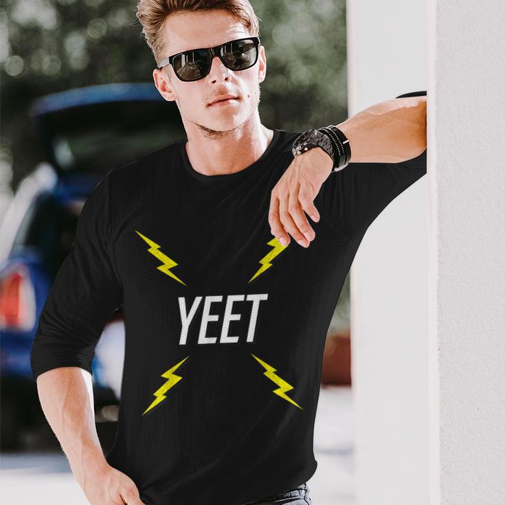 Yeet Lightning Bolt Dank Internet Meme Long Sleeve T-Shirt Gifts for Him