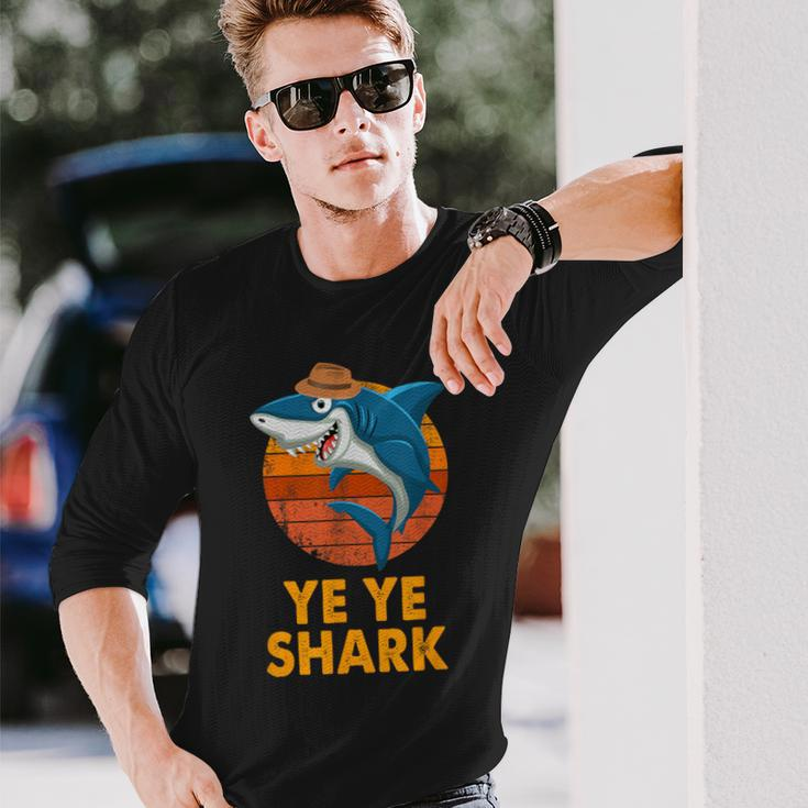 Yeye Shark Vintage Papa Grandpa Father's Day Long Sleeve T-Shirt Gifts for Him