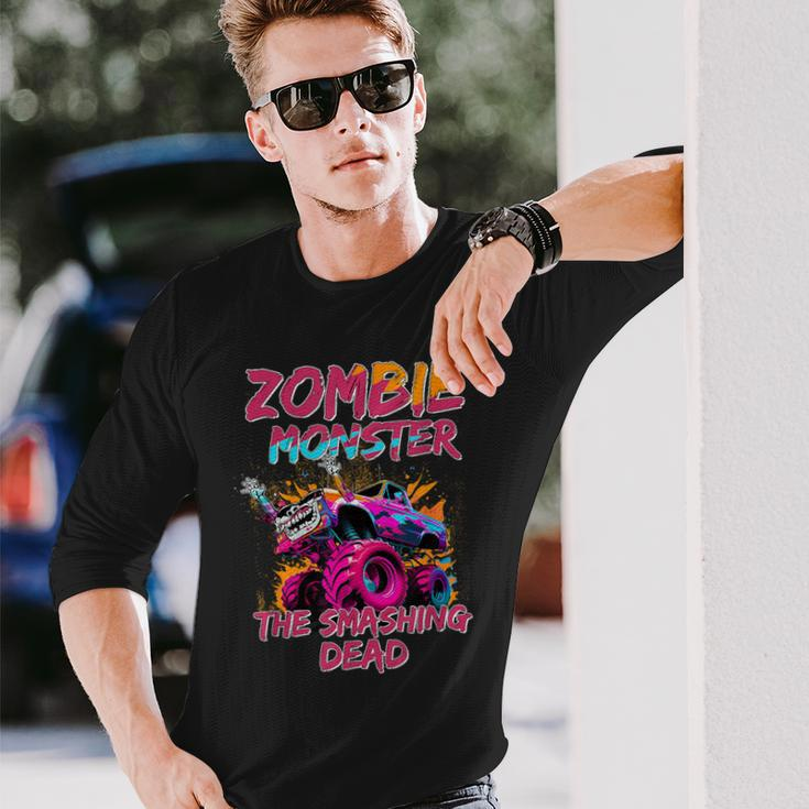 Zombie Monster Truck The Smashing Dead Long Sleeve T-Shirt Gifts for Him