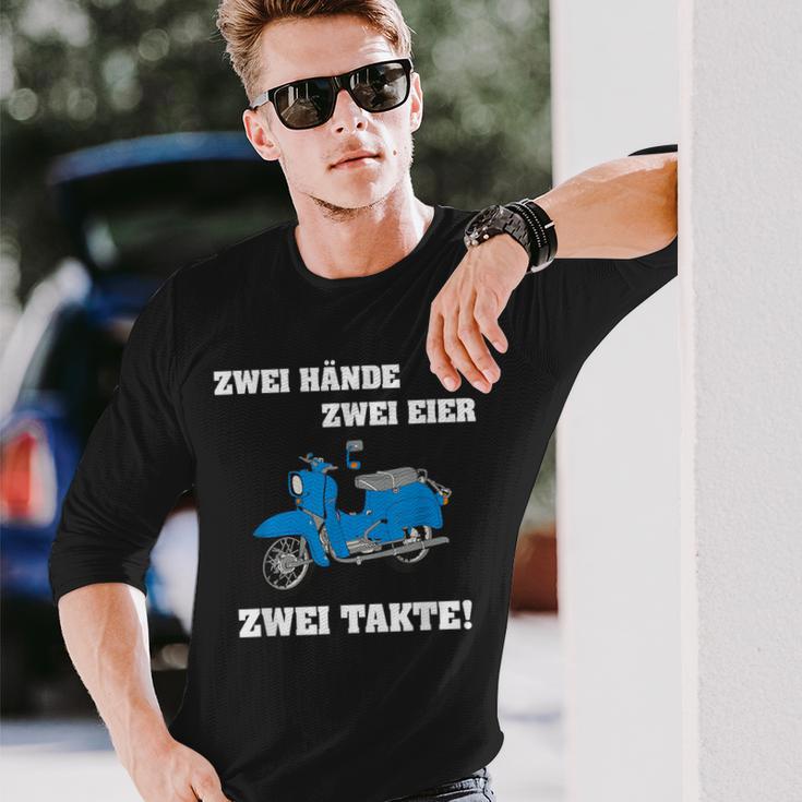 Zwei Hände Zwei Eier Zwei Takte Simsonfahrer Schwalbe Langarmshirts Geschenke für Ihn