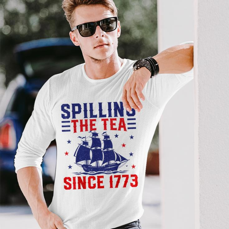 4Th Of July Spilling The Tea Since 1773 Long Sleeve T-Shirt Gifts for Him