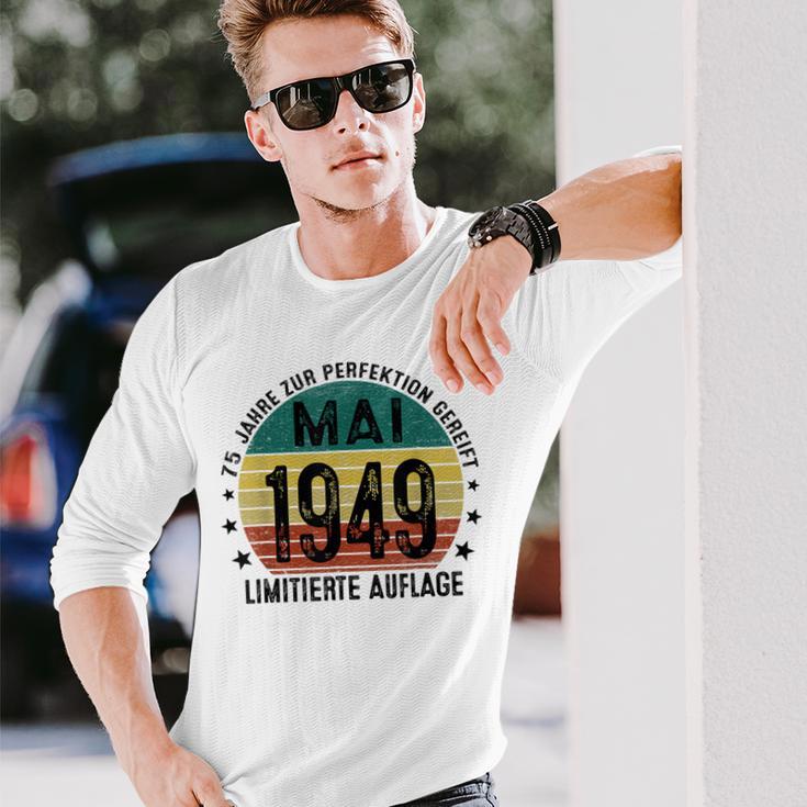 75 Geburtstag Mann 75 Jahre Deko Jahrgang Mai 1949 Langarmshirts Geschenke für Ihn