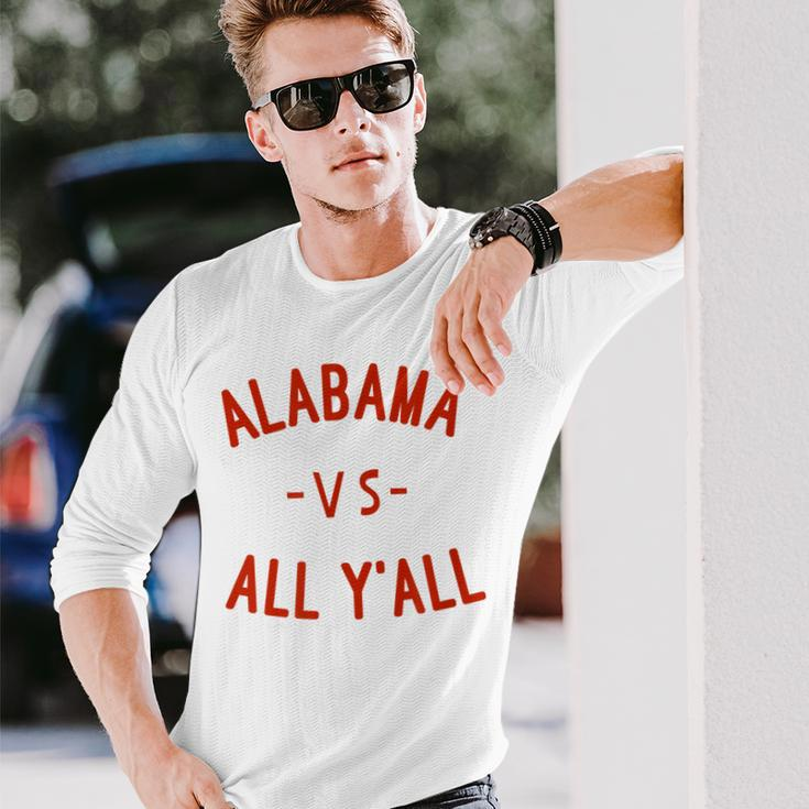 Alabama Vs All Yall With Crimson LettersLong Sleeve T-Shirt Gifts for Him
