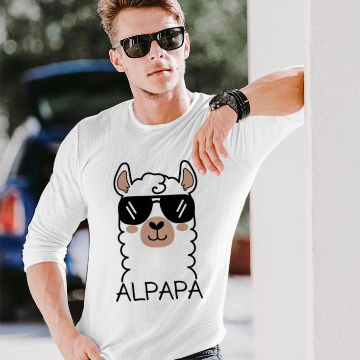 Alpapa Alpaka Lama Liebhaberatertag Tiere Papa Langarmshirts Geschenke für Ihn