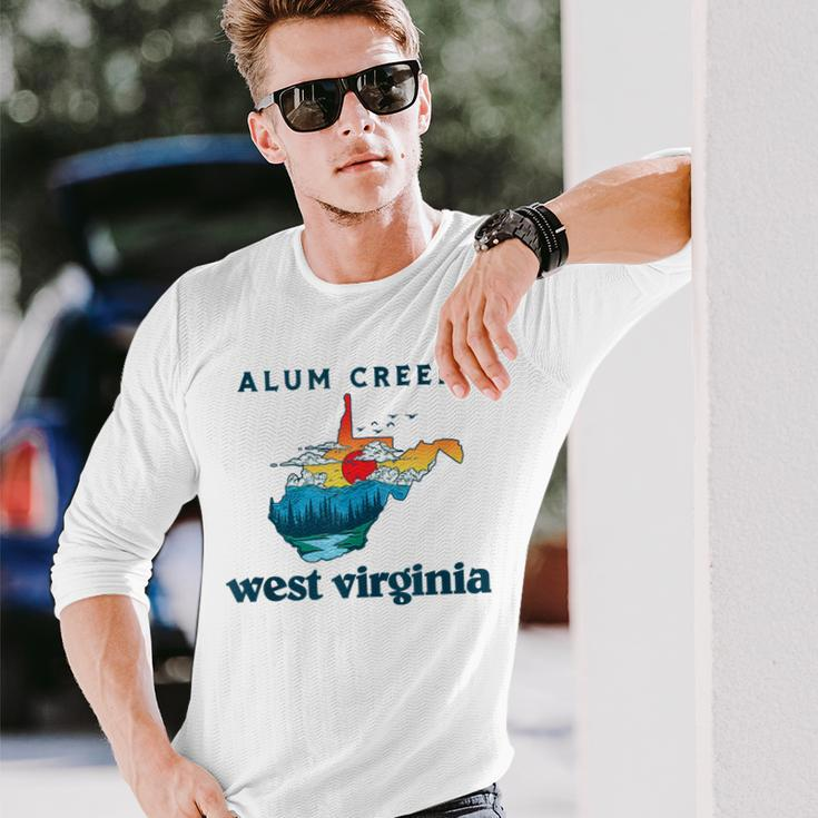 Alum Creek West Virginia Outdoors Mountain Mama Retro Long Sleeve T-Shirt Gifts for Him