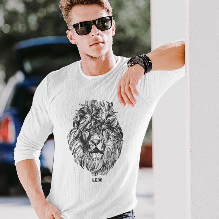 August Birthday Leo Lion Pride Graphic Zodiac Long Sleeve T-Shirt Gifts for Him