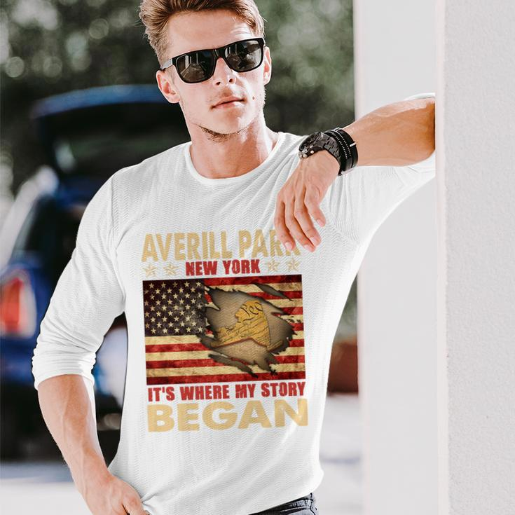 Averill Park New York Usa Flag Independence Day Long Sleeve T-Shirt Gifts for Him